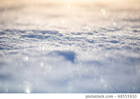 Macro background of fresh snowflake texture 68555910