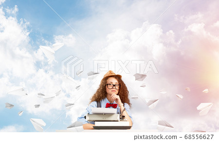 Creative inspiration of young female writer. 68556627