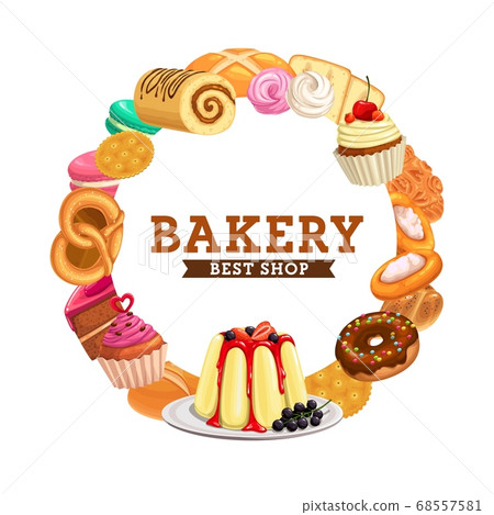 Cakes, bakery bread, chocolate pastry food menu 68557581