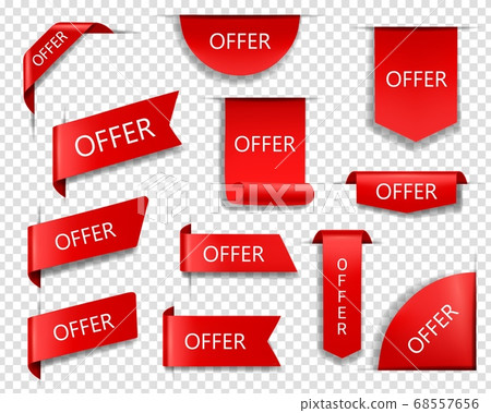 Sale offer red vector banners, ribbons and labels Sale offer red vector banners, ribbons and labels 68557656