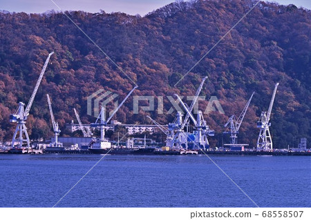 Scenery of a shipyard in Numakuma Town, Fukuyama City, Hiroshima Prefecture Scenery of a shipyard in Numakuma Town, Fukuyama City, Hiroshima Prefecture 68558507