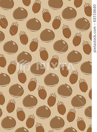 Vertical background with hand-painted chestnut and acorns 68558680