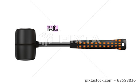 Rubber mallet black realistic 68558830