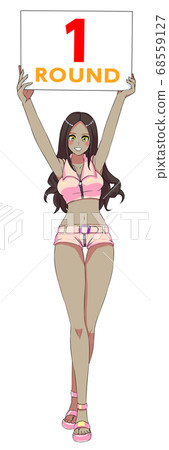 Illustration of a sexy round girl with black characters Illustration of a sexy round girl with black characters 68559127