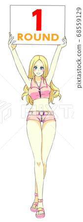 Illustration of a sexy round girl with blonde Caucasian characters Illustration of a sexy round girl with blonde Caucasian characters 68559129
