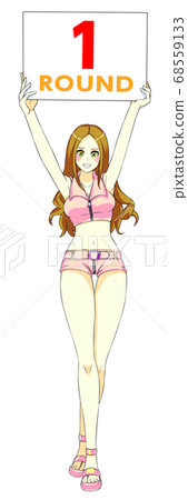 Illustration of a sexy round girl with brown hair Illustration of a sexy round girl with brown hair 68559133