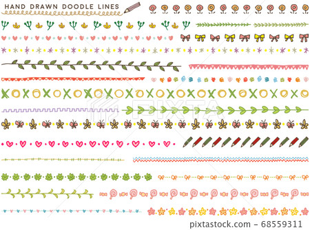 Hand drawn illustration line decoration set - Stock Illustration ...