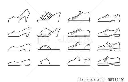 Line icon set of various shoes - Stock Illustration [68559491] - PIXTA