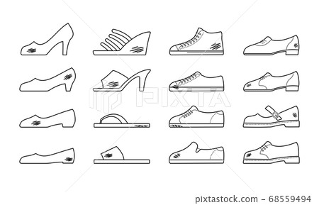 各種臟鞋線圖標集 68559494