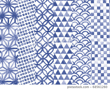Watercolor Japanese pattern illustration Watercolor Japanese pattern illustration 68561260