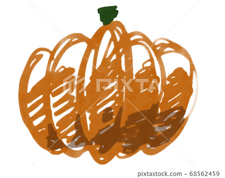 Pumpkin drawn with a pen - Stock Illustration [68562459] - PIXTA