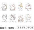 Various types of female icon set 68562606