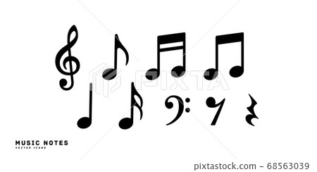 Musical note vector icon set 68563039
