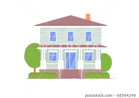 Family house building isolated on white background Family house building isolated on white background 68564249