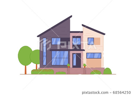 Townhouse building isolated on white background Townhouse building isolated on white background 68564250