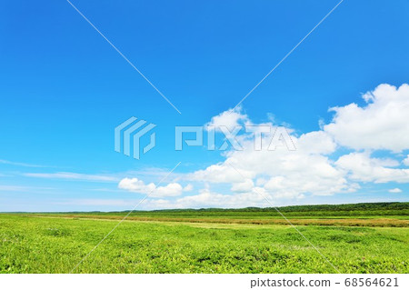 Blue sky of Hokkaido summer and land of north Blue sky of Hokkaido summer and land of north 68564621