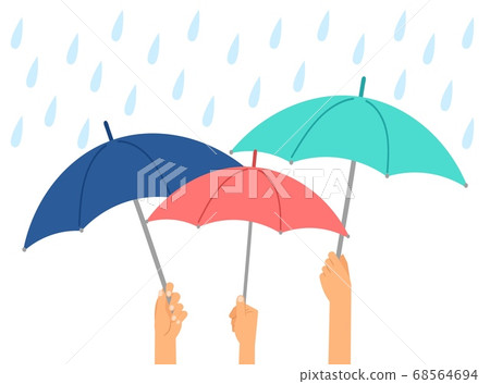 Hands holding umbrellas Hands holding umbrellas 68564694