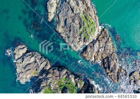 Aerial view of Tanesashi Coast National Park, Hachinohe City, Aomori Prefecture 68565310