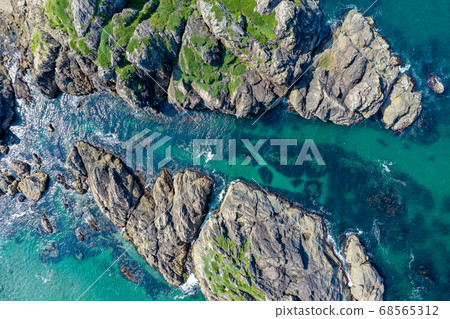 青森縣八戶市Tanesashi Coast National Park的鳥瞰圖 青森縣八戶市Tanesashi Coast National Park的鳥瞰圖 68565312