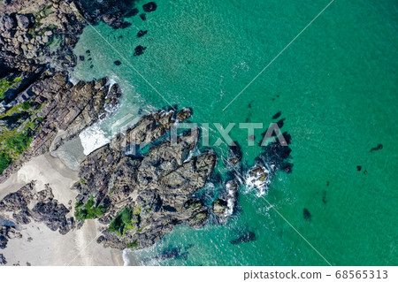 青森縣八戶市Tanesashi Coast National Park的鳥瞰圖 青森縣八戶市Tanesashi Coast National Park的鳥瞰圖 68565313