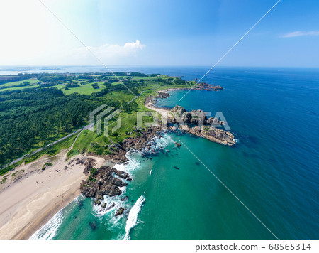 青森縣八戶市Tanesashi Coast National Park的鳥瞰圖 68565314