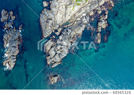 Aerial view of Tanesashi Coast National Park, Hachinohe City, Aomori Prefecture 68565328