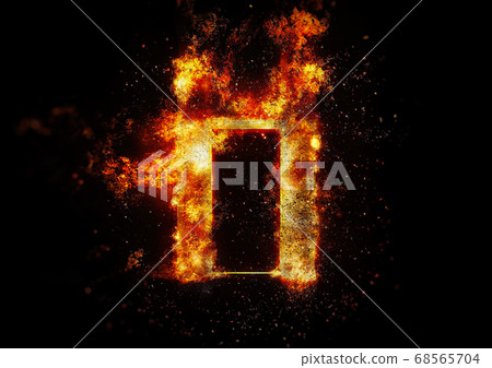 Abstract door wrapped in burning flame Abstract door wrapped in burning flame 68565704