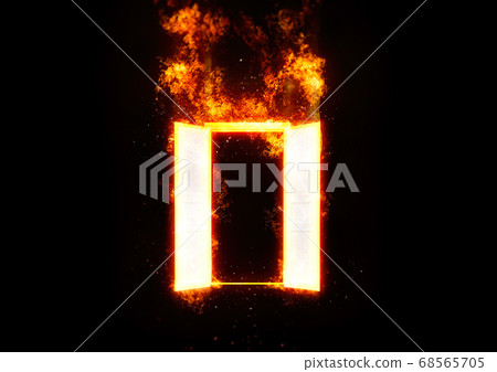 Abstract door wrapped in burning flame Abstract door wrapped in burning flame 68565705