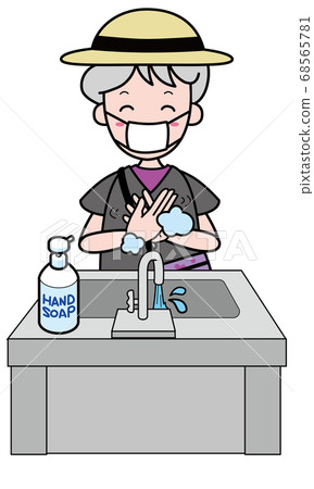 奶奶在夏天去洗手 68565781