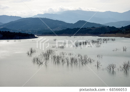 The artificial lake Embalse de Guadalcacin in 68566053