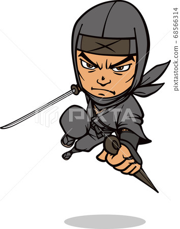 Ninja fighting with a sword 68566314