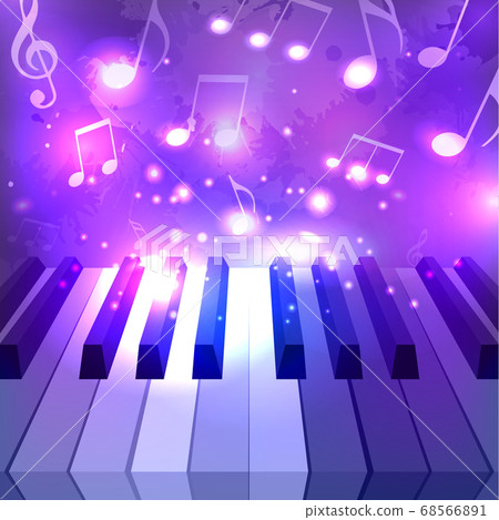 Vector Illustration Of Piano Keys Notes And Stock Illustration 68566891 Pixta