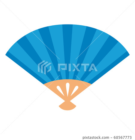 Illustration of a blue fan. 68567773
