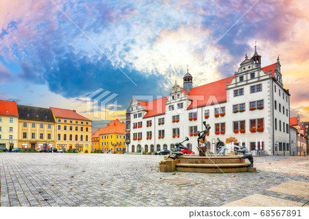 Splendid autumn view of Torgau Rathaus and famous 68567891