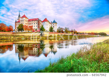 Fantastic morning view of Hartenfels castle on Fantastic morning view of Hartenfels castle on 68567942
