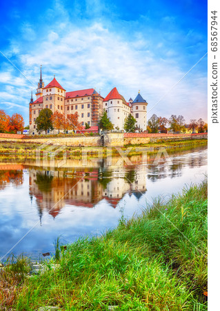 Picturesque morning view of Hartenfels castle on 68567944