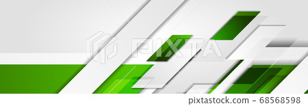 Green grey geometric technology banner design 68568598