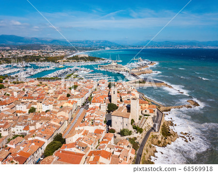 Antibes aerial panoramic view, France Antibes aerial panoramic view, France 68569918