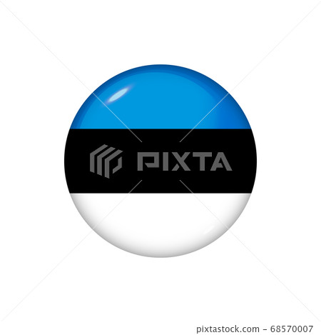 Round flag of Estonia. Vector illustration. Round flag of Estonia. Vector illustration. 68570007