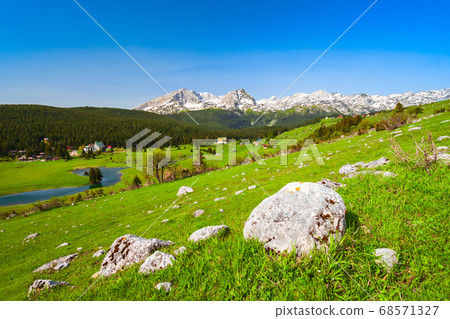 Zabljak town and Durmitor massif, Montenegro 68571327