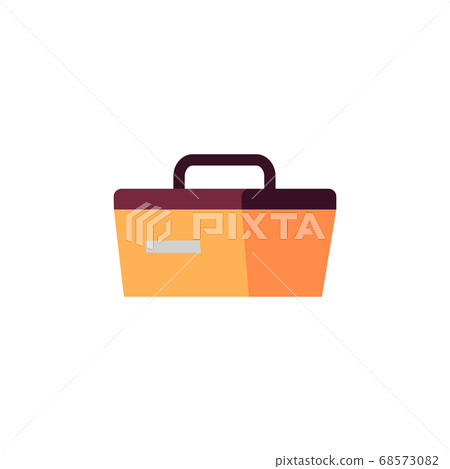 Yellow picnic basket - flat icon isolated on... - Stock Illustration ...