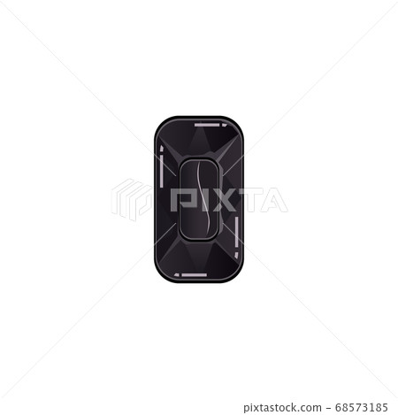 Cartoon black glowing diamond or crystal rhinestone vector illustration isolated. 68573185