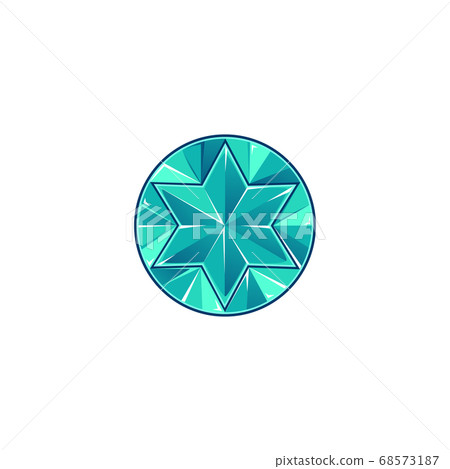 Diamond or blue topaz rounded gem icon cartoon vector illustration isolated. 68573187