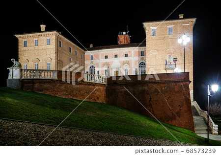 Castle of Govone (italy) at night 68573239