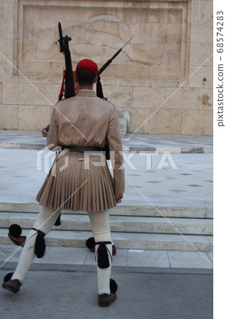 Evzones uniform, the costume of an elite Greek soldier 68574283