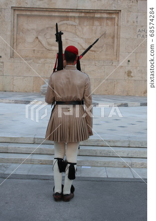 Evzones uniform, the costume of an elite Greek soldier 68574284