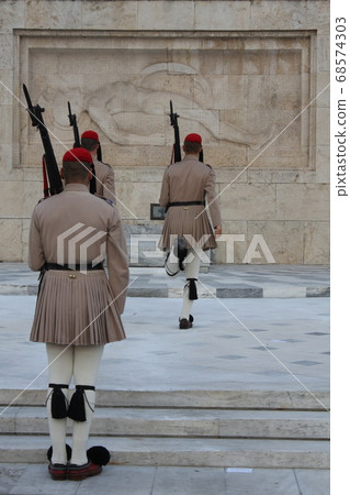 Evzones uniform, the costume of an elite Greek soldier Evzones uniform, the costume of an elite Greek soldier 68574303