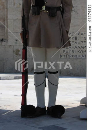 Evzones uniform, the costume of an elite Greek soldier 68574313