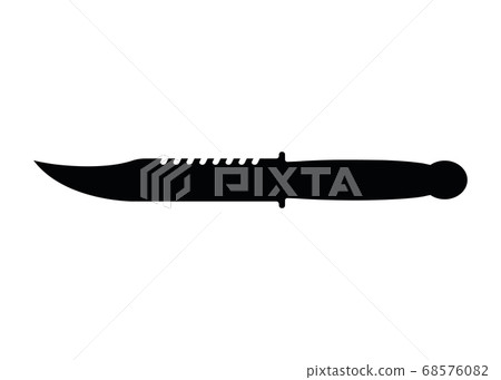 Hunting steel knife with wooden handle, concept Hunting steel knife with wooden handle, concept 68576082