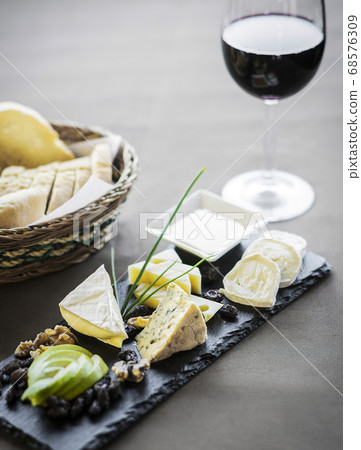 cheese bread and wine tapas snack platter set 68576309